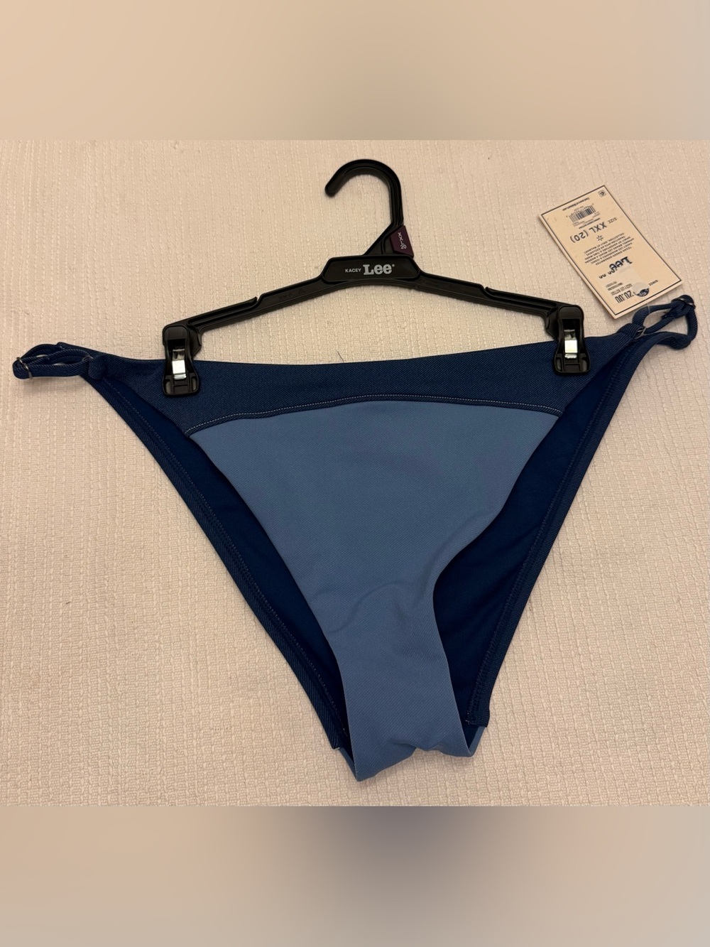 Kacey Lee Two-Tone Navy and Denim Blue Bikini Bottom Size XXL - 20